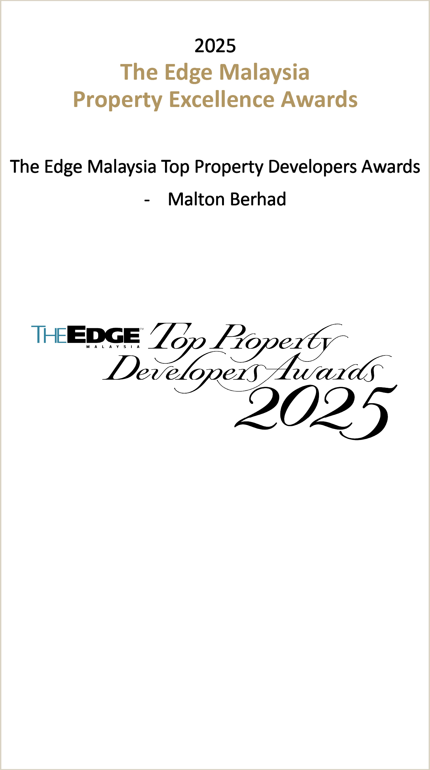 Malton Berhad - Top 100 Property Developer Brand